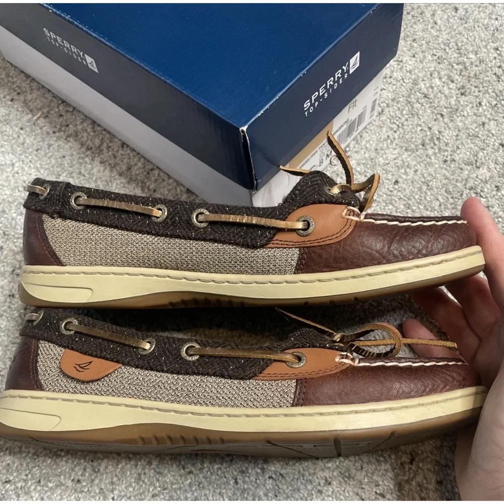Sperry Top-Sider Women's Angelfish Boat Shoes Sz 8M Plaid Leather Comfort Preppy